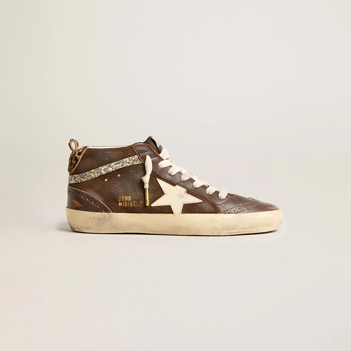 Zapatillas Golden Goose Midstar Leather Spur Star Suede Horsy Heel Mujer