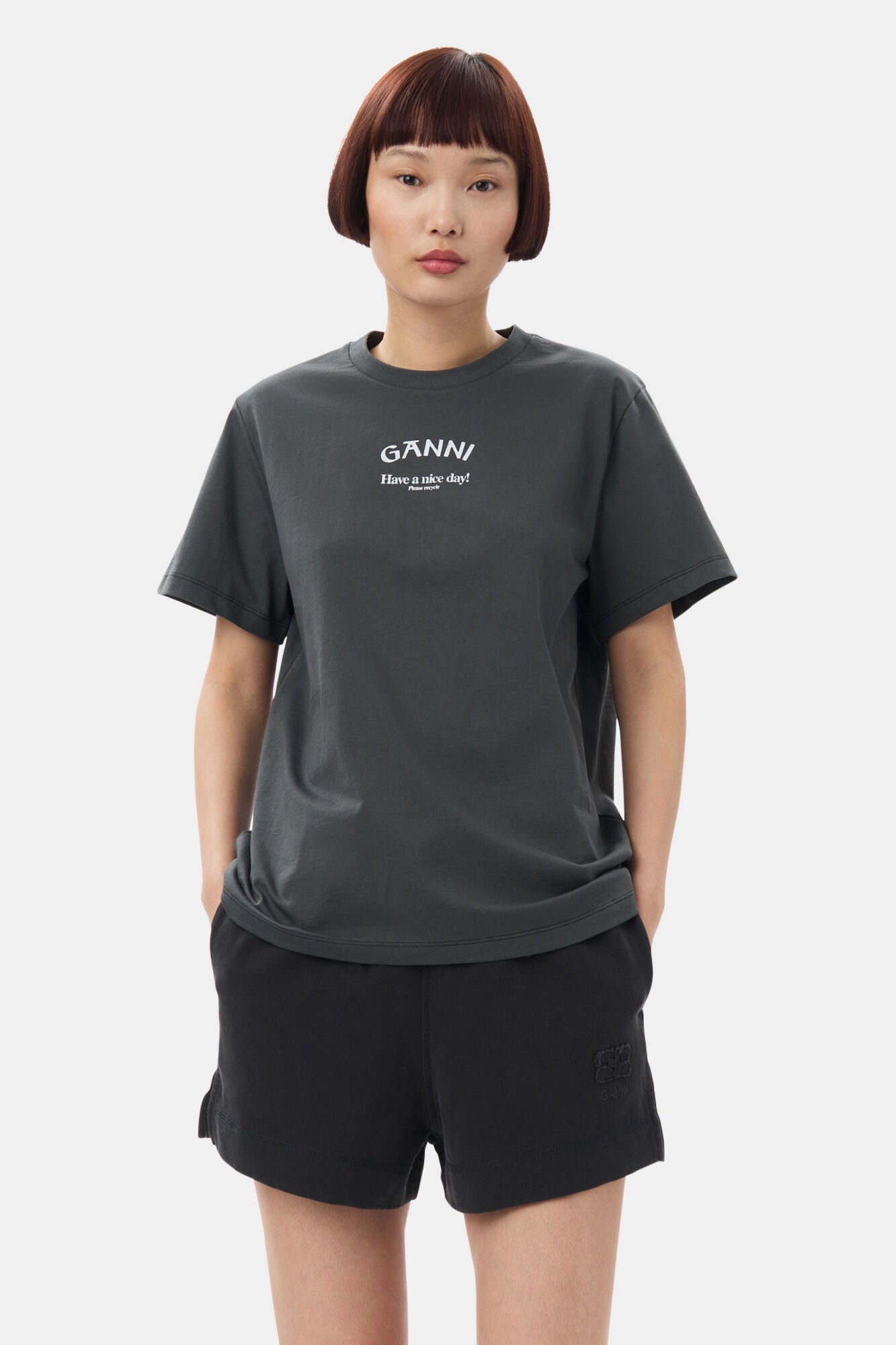 Camiseta Basic Jersey Ganni Relaxed