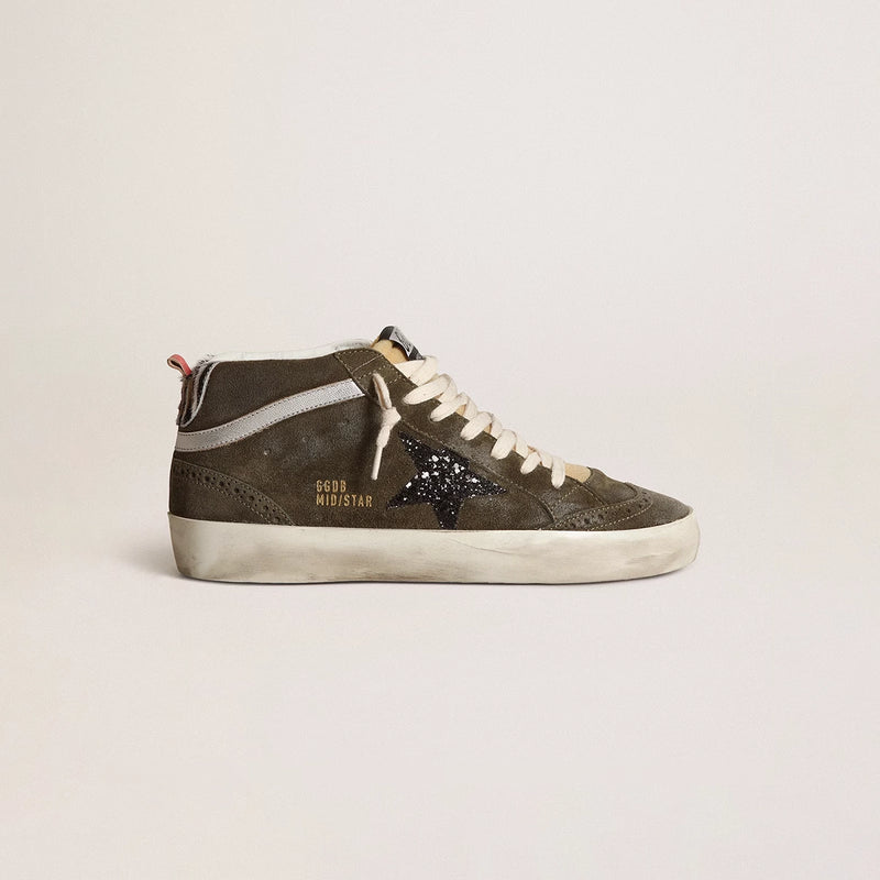 Zapatilla Golden Goose Mid Star Suede Glitter Star Zebra Horsy Mujer