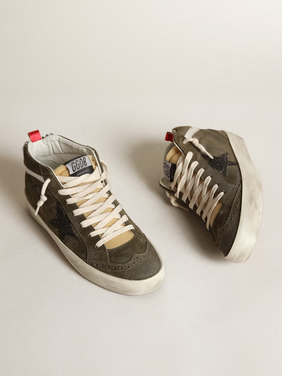 Zapatilla Golden Goose Mid Star Suede Glitter Star Zebra Horsy Mujer
