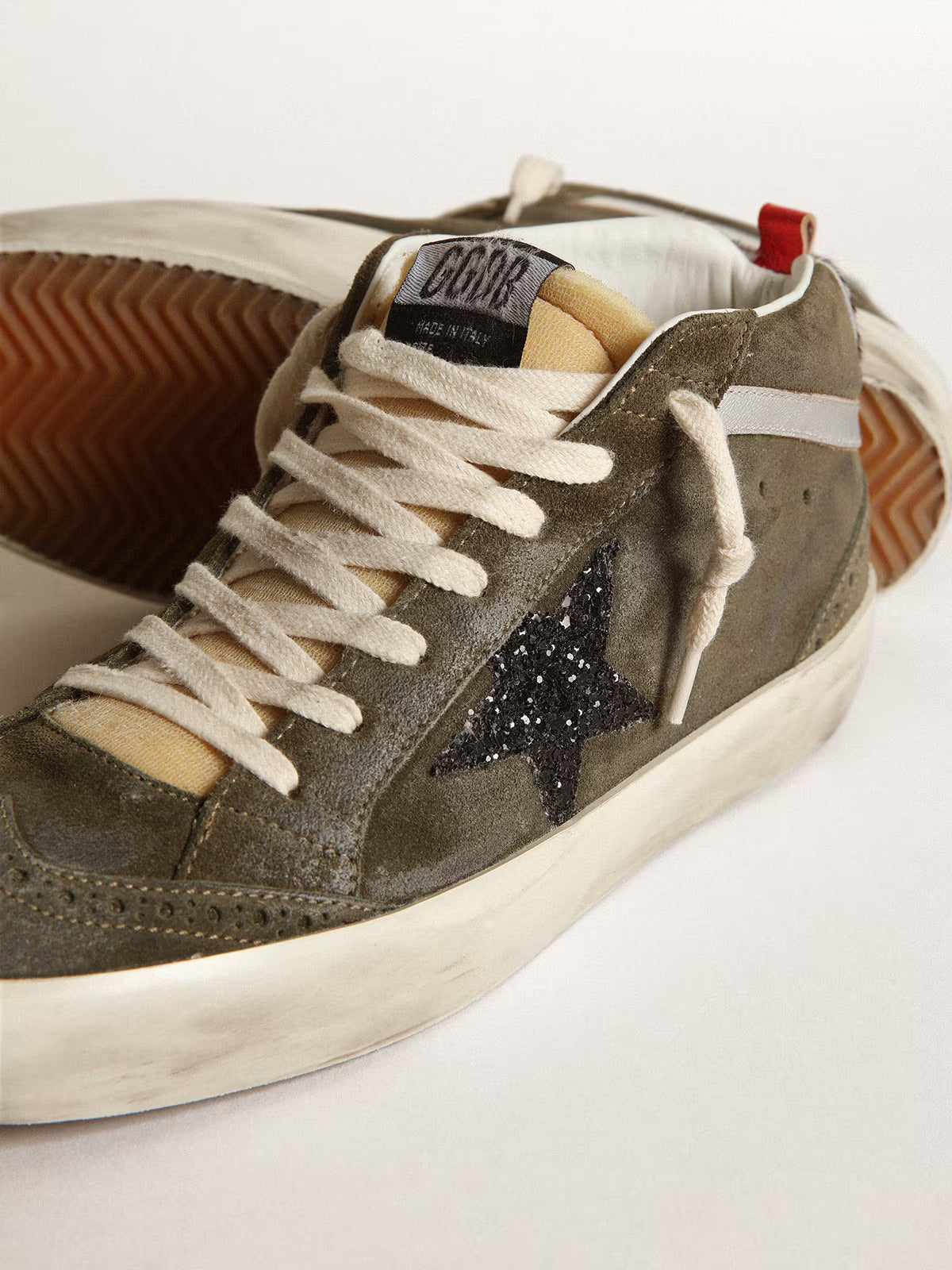 Zapatilla Golden Goose Mid Star Suede Glitter Star Zebra Horsy Mujer