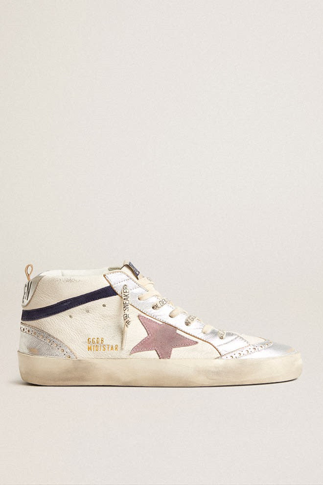 Zapatillas Golden Goose Mid Star Laminated Toe Heel And Spur Nappa Mujer