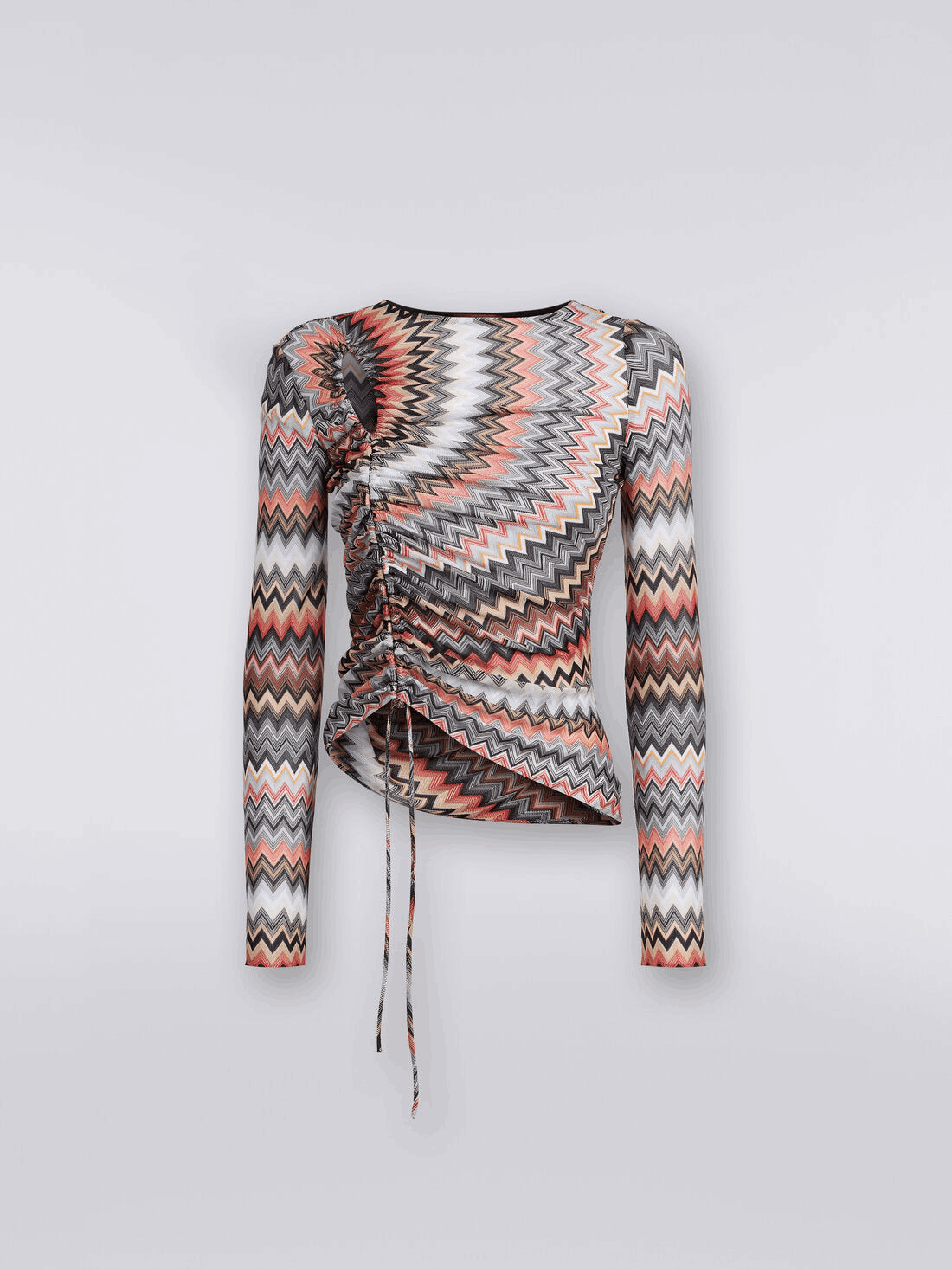 Top Zigzag Con Adornos Y Detalle Cut-Out