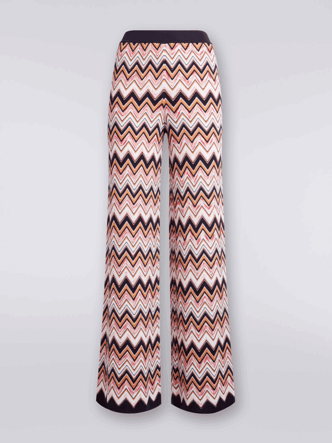 Pantalón Palazzo De Lana Y Viscosa Zigzag