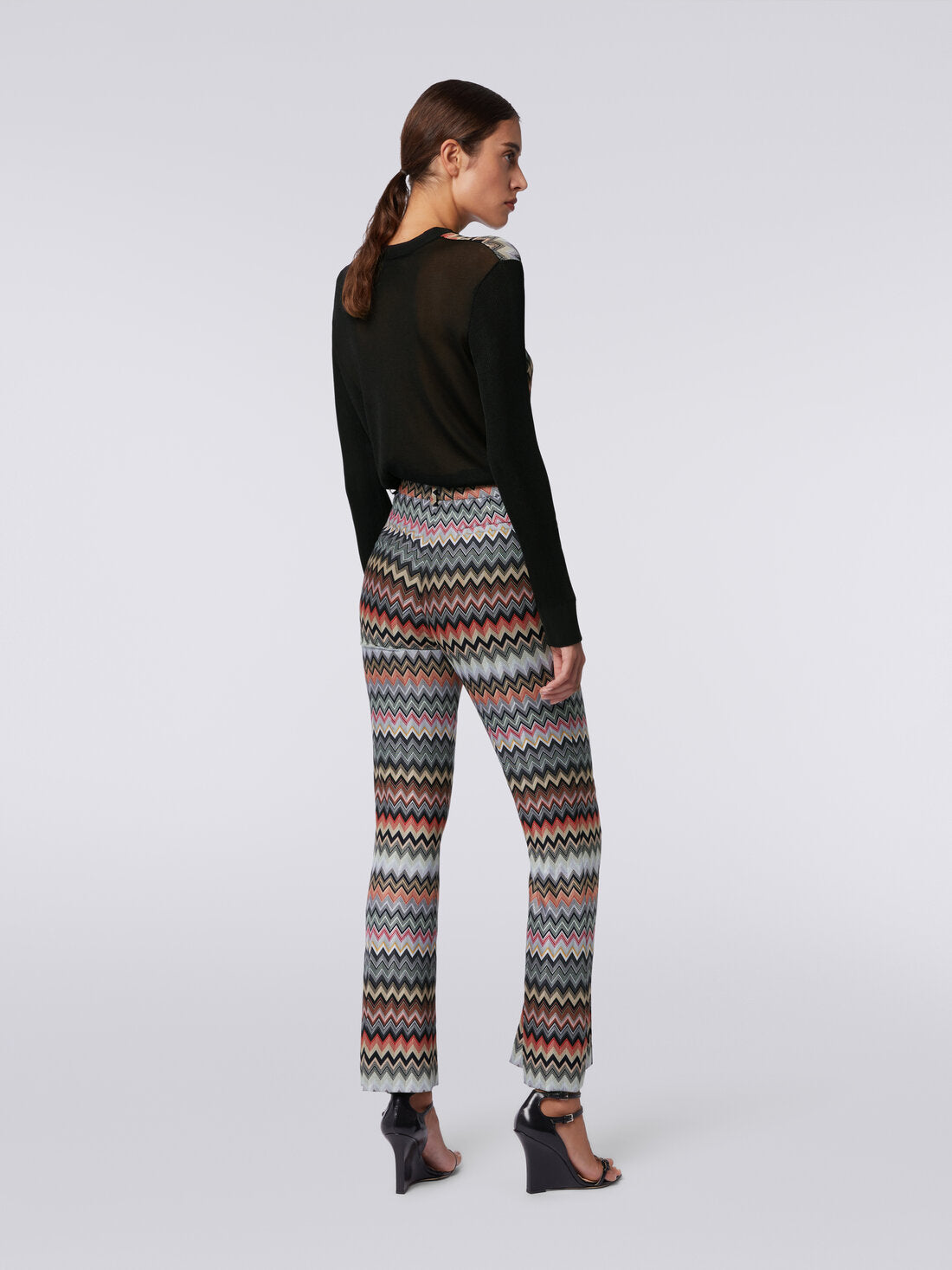Pantalón Cropped De Algodón Y Viscosa Zigzag