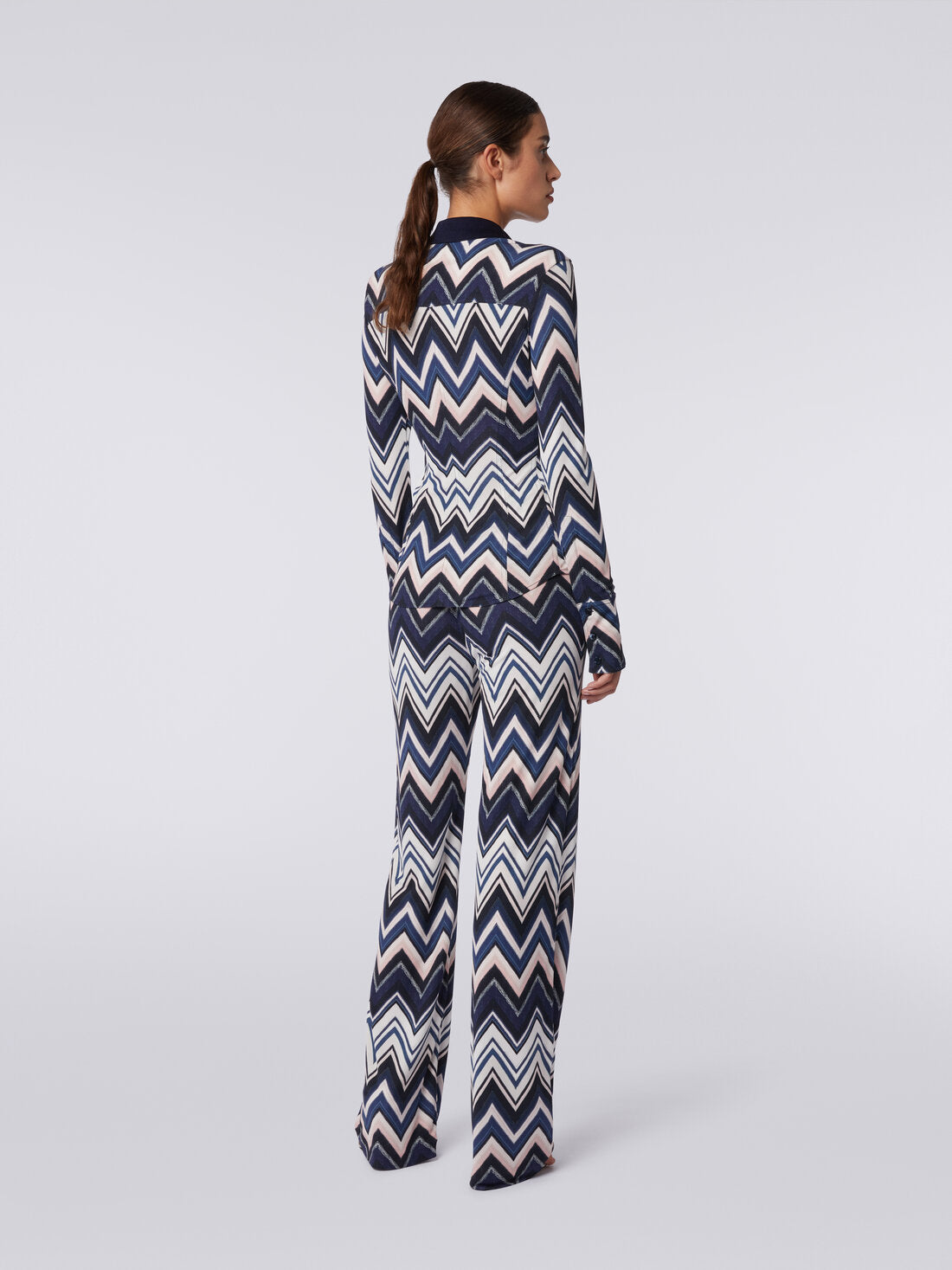 Pantalón De Viscosa Con Estampado Zigzag