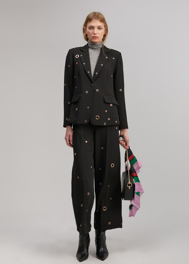 Pantalón Con Eyelets Detail