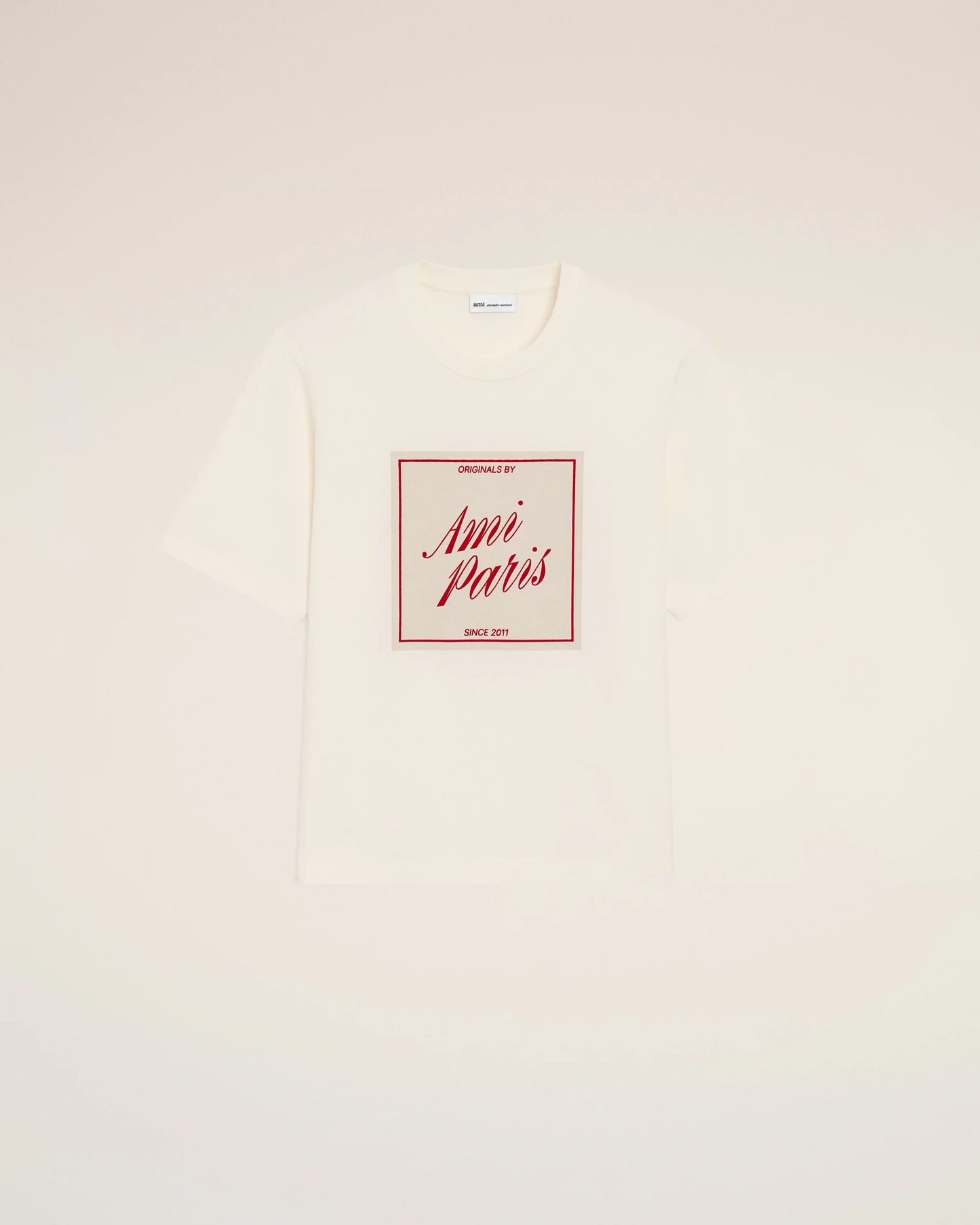 T-Shirt De Algodón Con Estampado Ami Paris Heritage Unisex