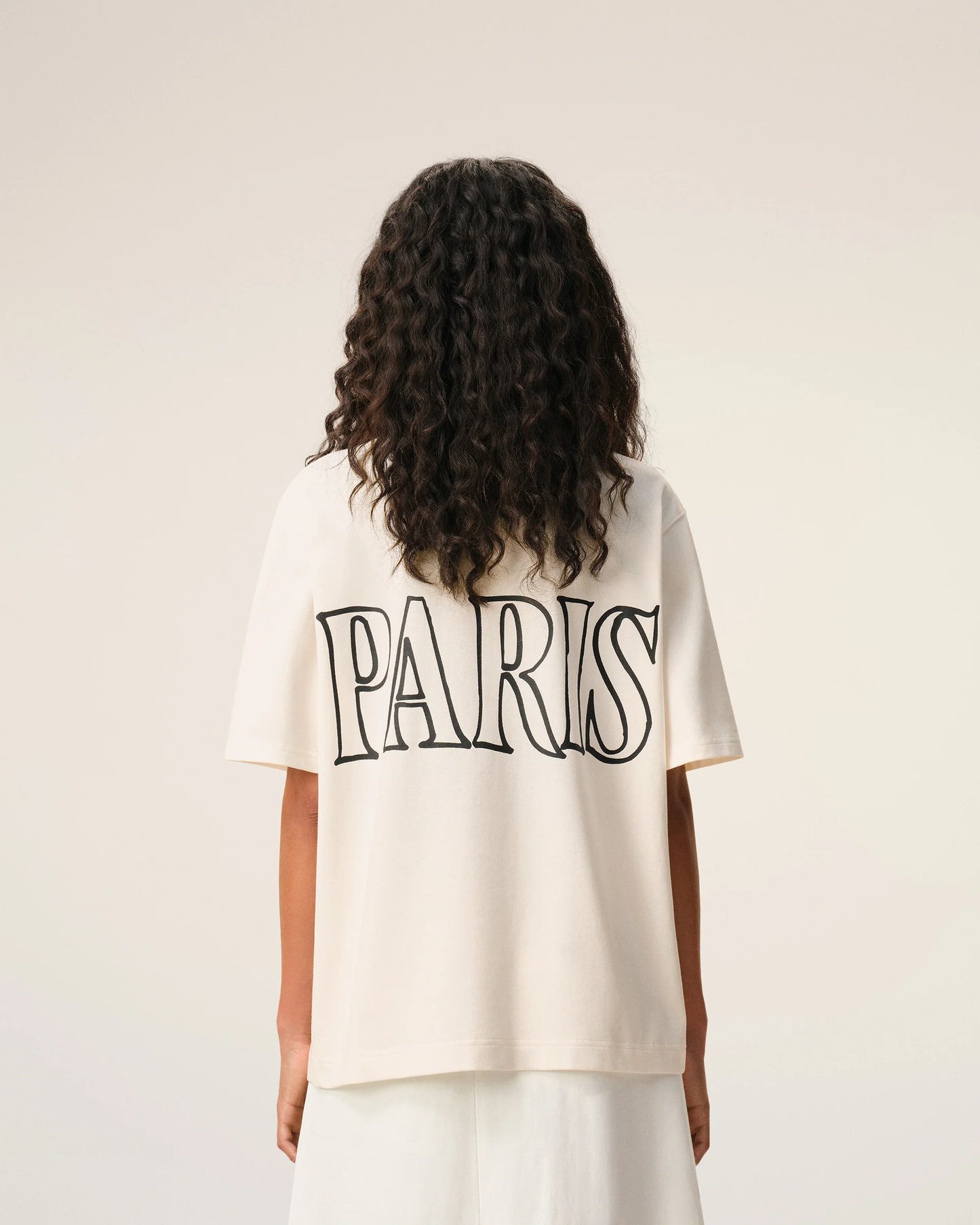 T-Shirt Blanca De Algodón Con Estampado Ami Paris Unisex