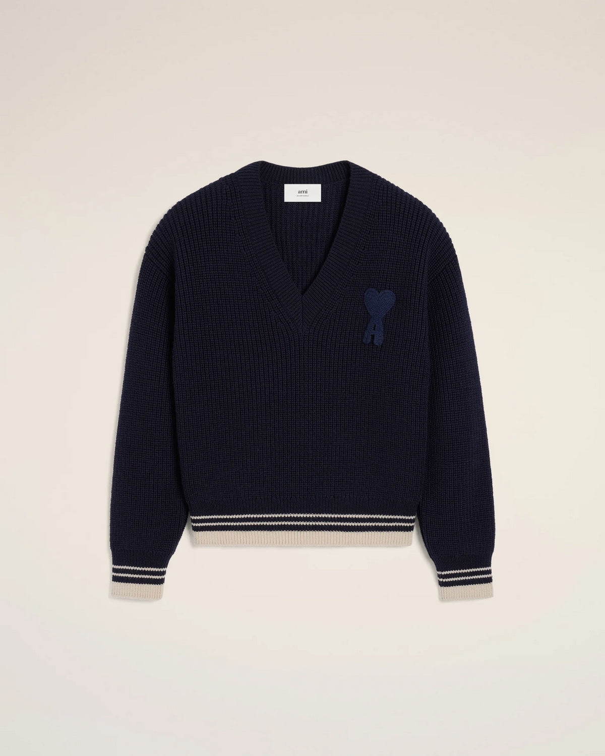 Sweater Ribbed V Neck