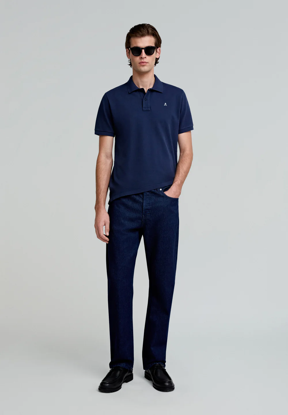 Camiseta Polo Básico Calavera Contraste