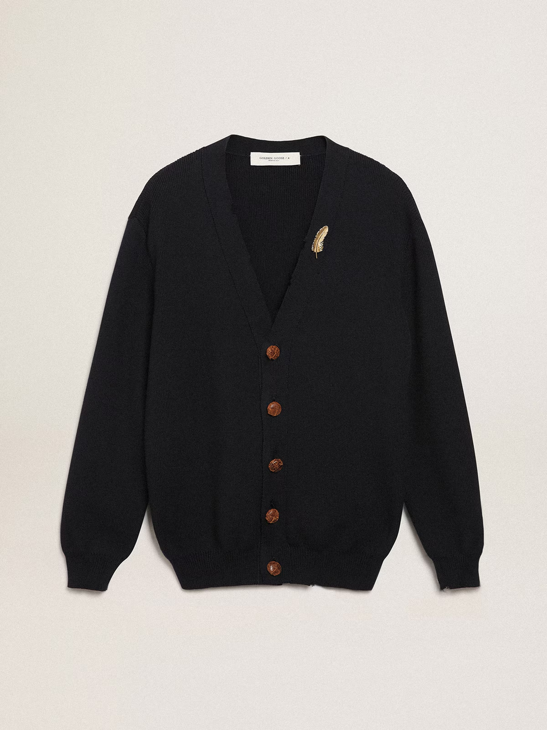Cardigan Golden Goose Knit Distressed Cotton Hombre