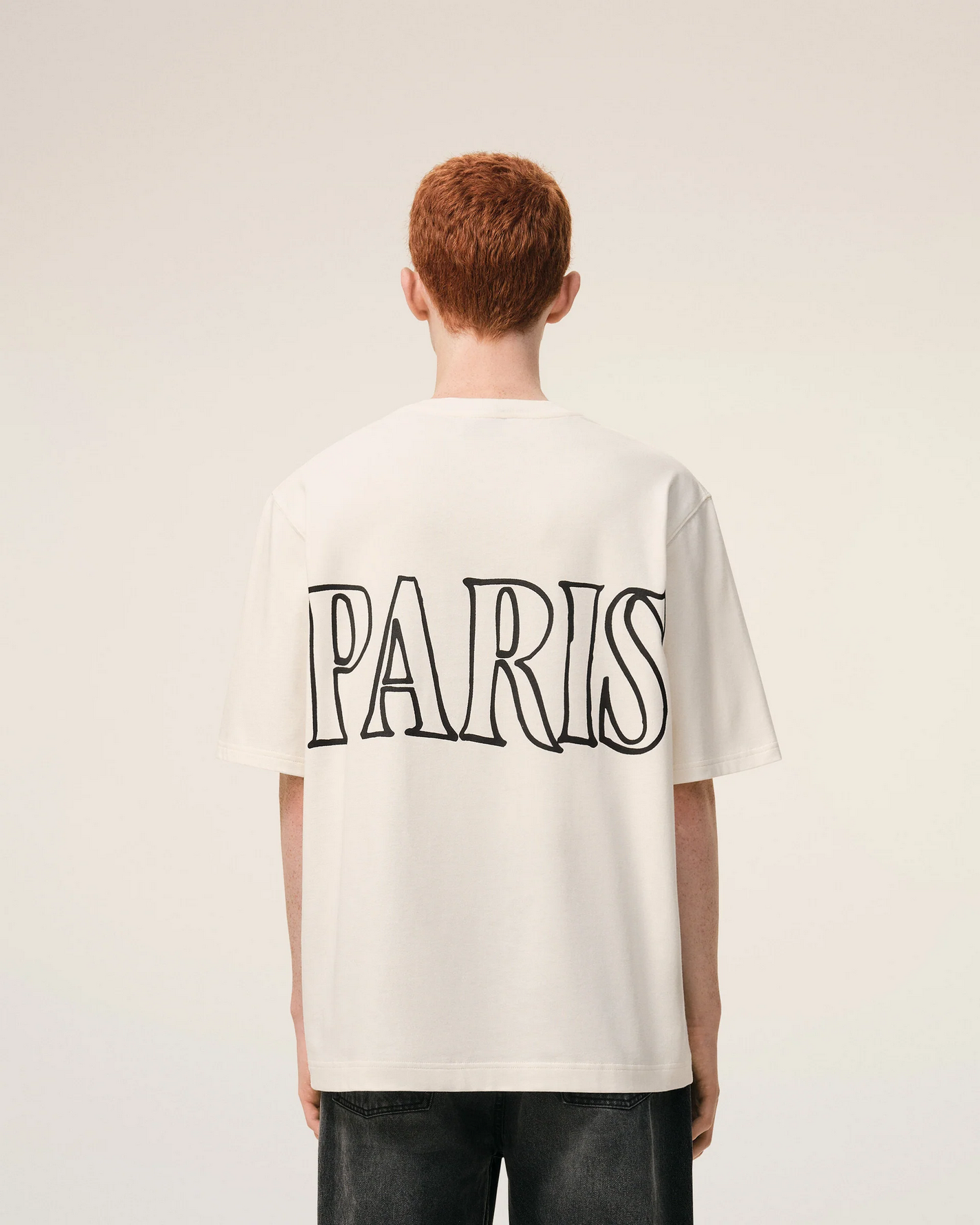 T-Shirt Blanca De Algodón Con Estampado Ami Paris Unisex