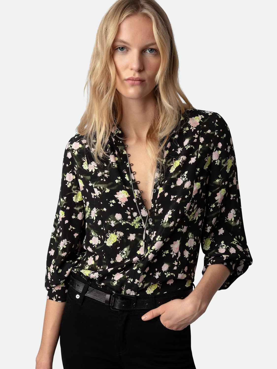 Camisa Twina Soft Crinkle Roses