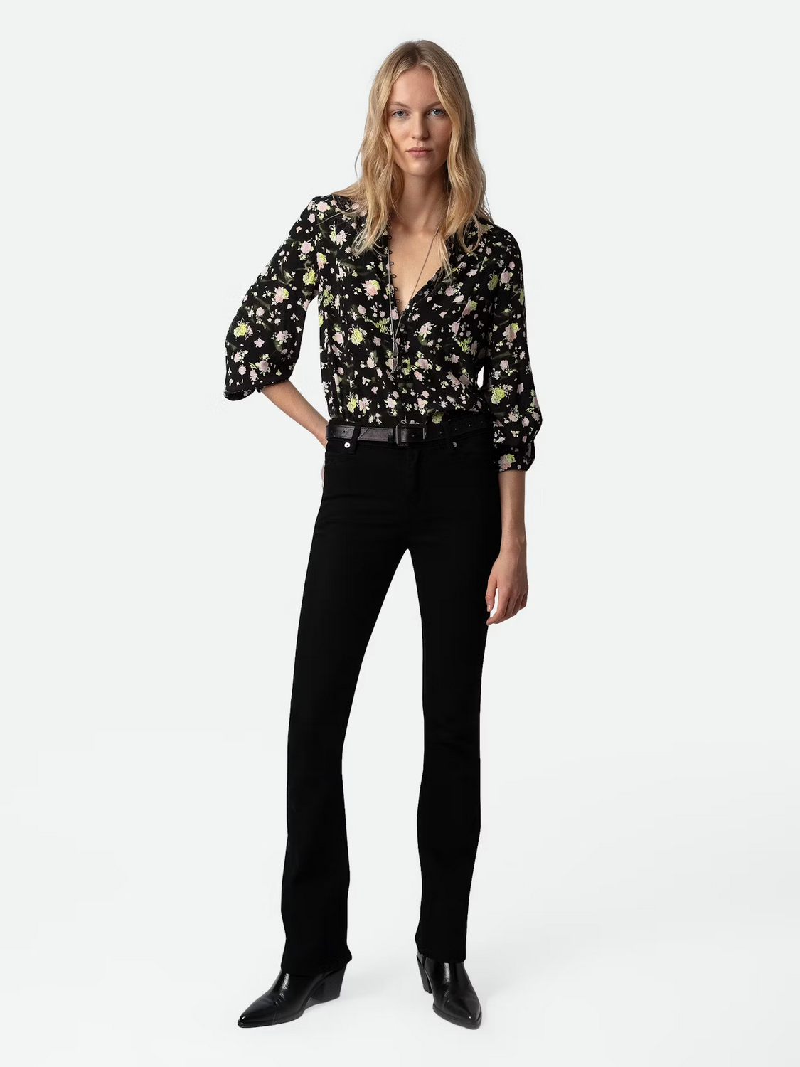 Camisa Twina Soft Crinkle Roses