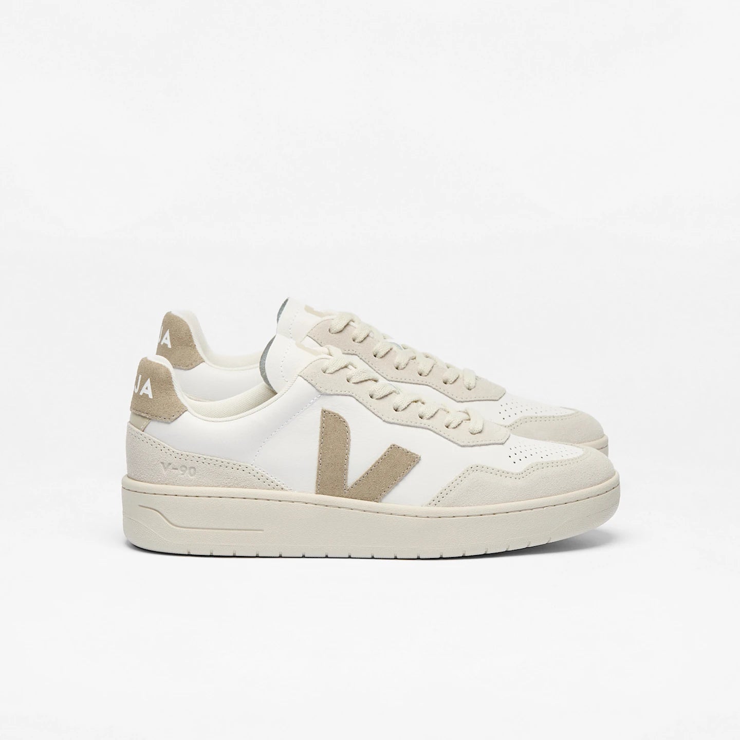 Zapatillas Veja De Mujer V-90 Leather White Taupe