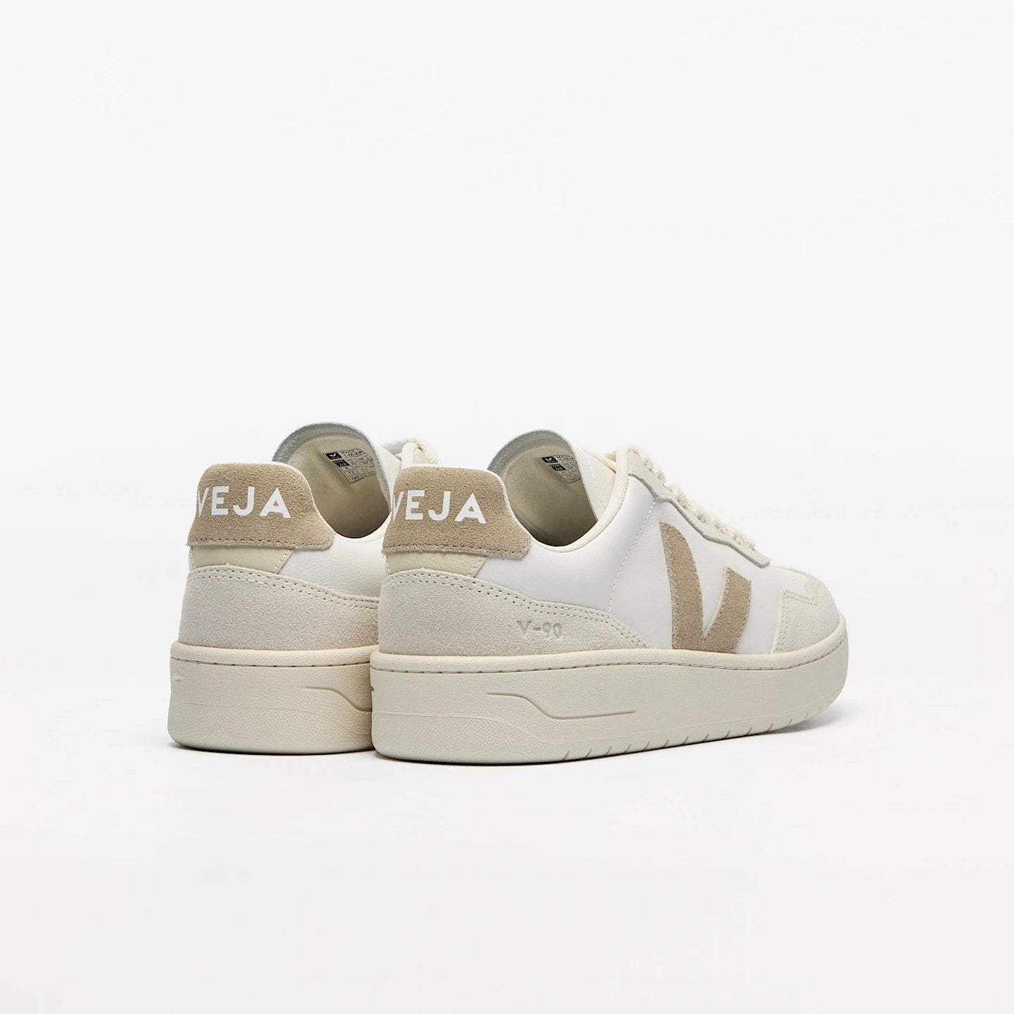 Zapatillas Veja De Mujer V-90 Leather White Taupe