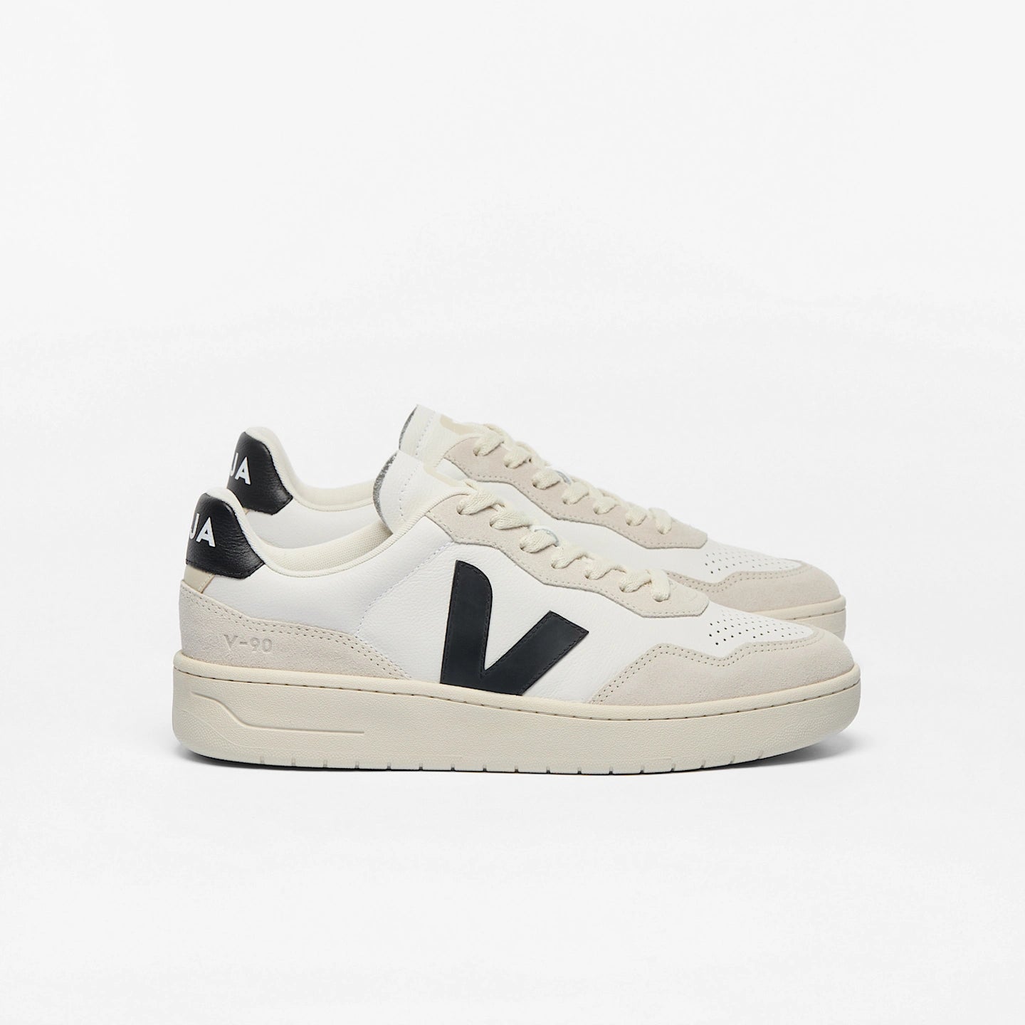 Zapatillas Veja De Mujer V-90 Leather White Black