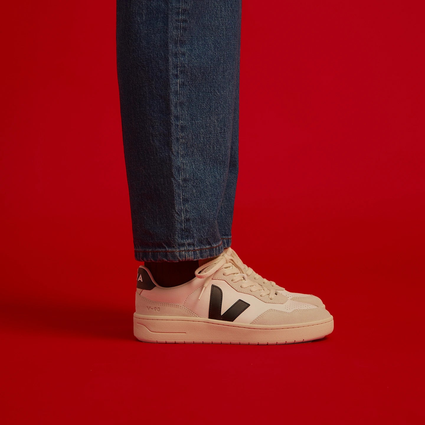 Zapatillas Veja De Mujer V-90 Leather White Black
