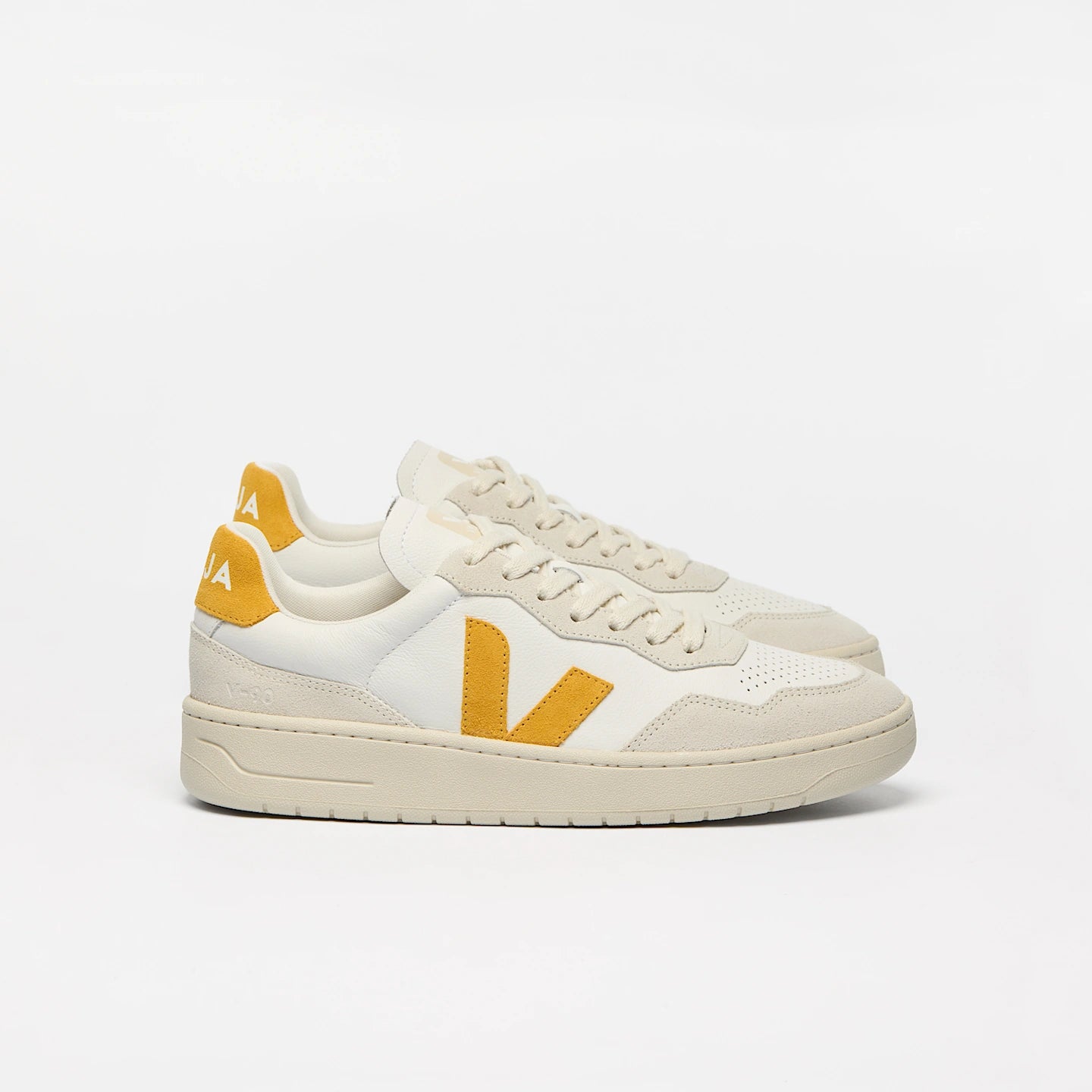 Zapatillas Veja De Hombre V-90 Leather White Safran