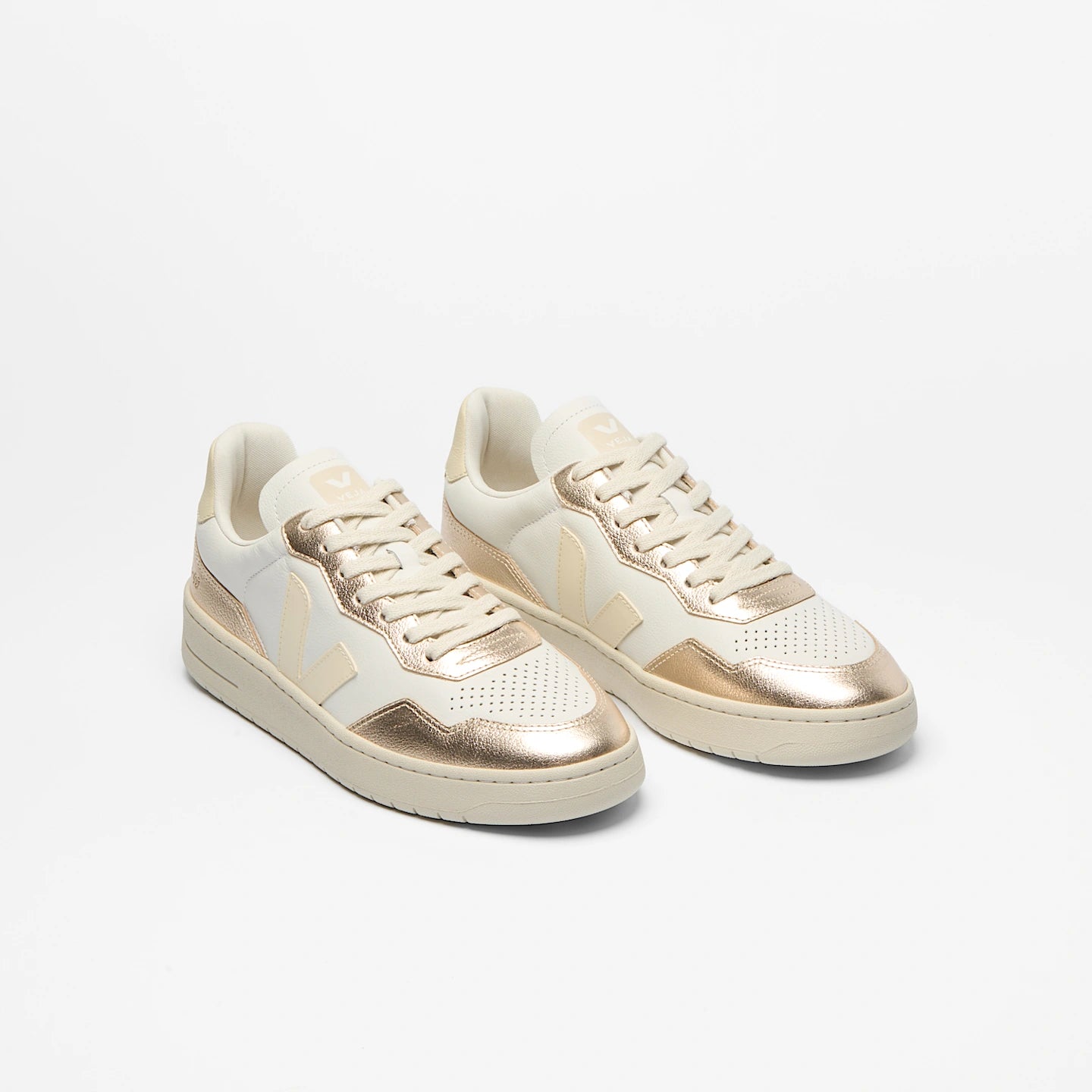 Zapatillas Veja De Mujer V-90 Leather White Calcaire Platine