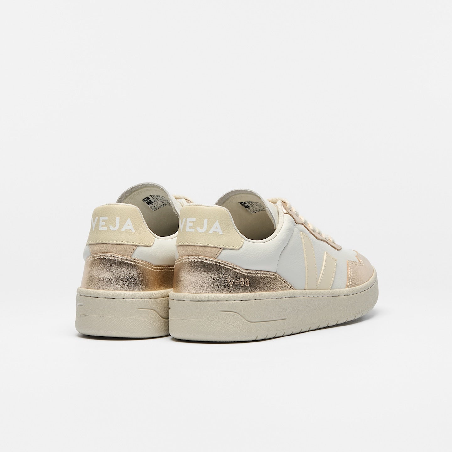 Zapatillas Veja De Mujer V-90 Leather White Calcaire Platine