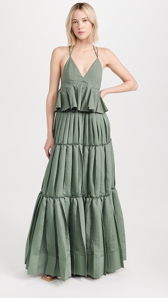Maxi Vestido Delania Plisado