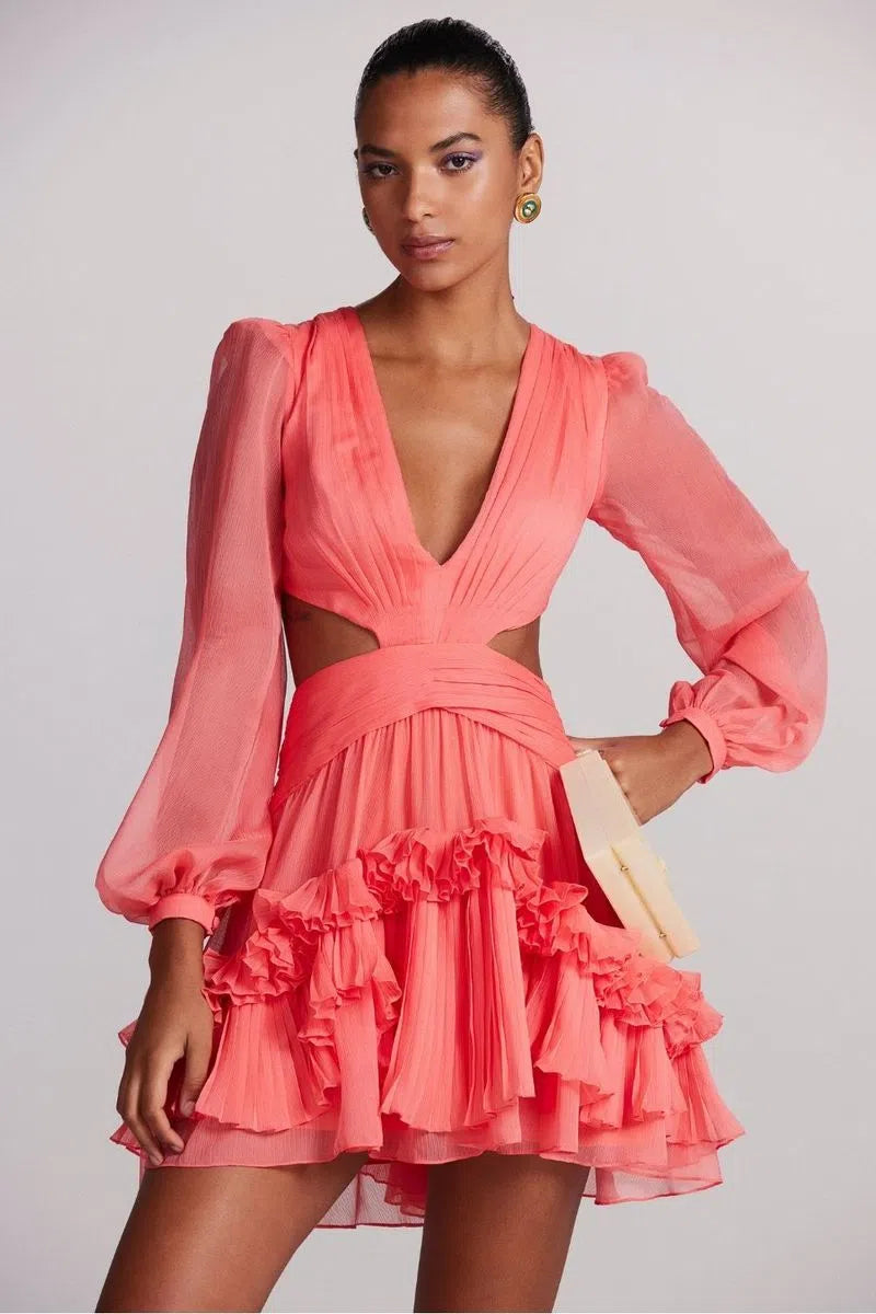 Vestido Corto Turner Chiffon Ruffled