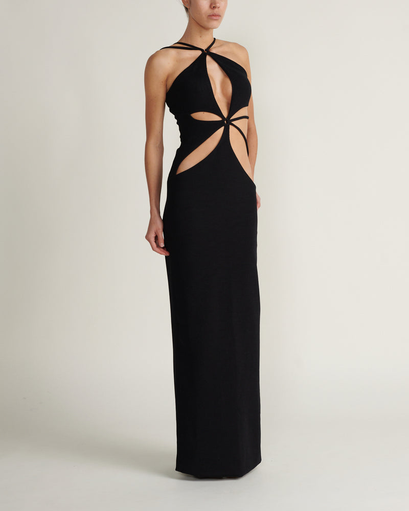 Maxi Vestido Maxi Cut Out Negro