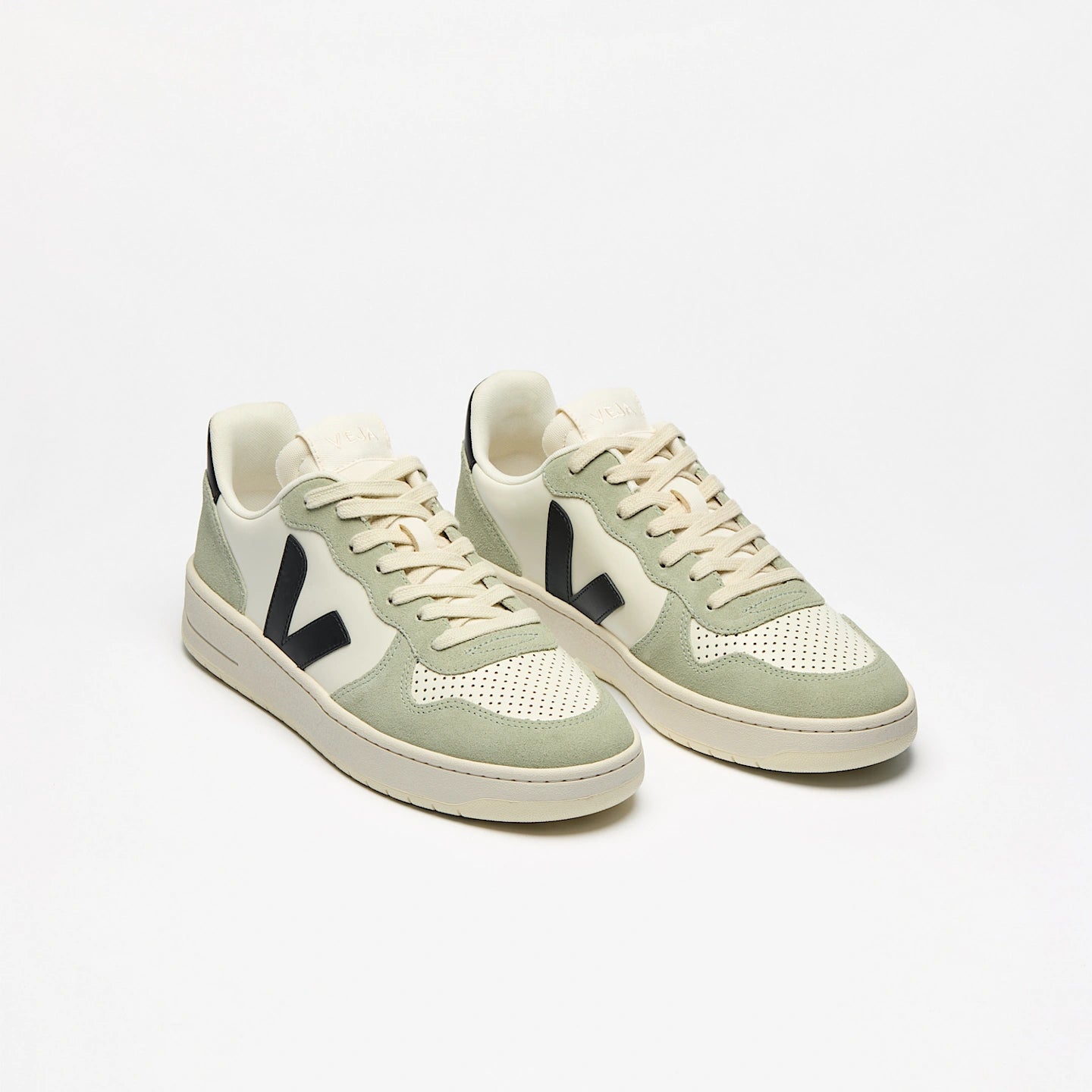Zapatillas Veja De Hombre V-10 Leather Pure Black Clay