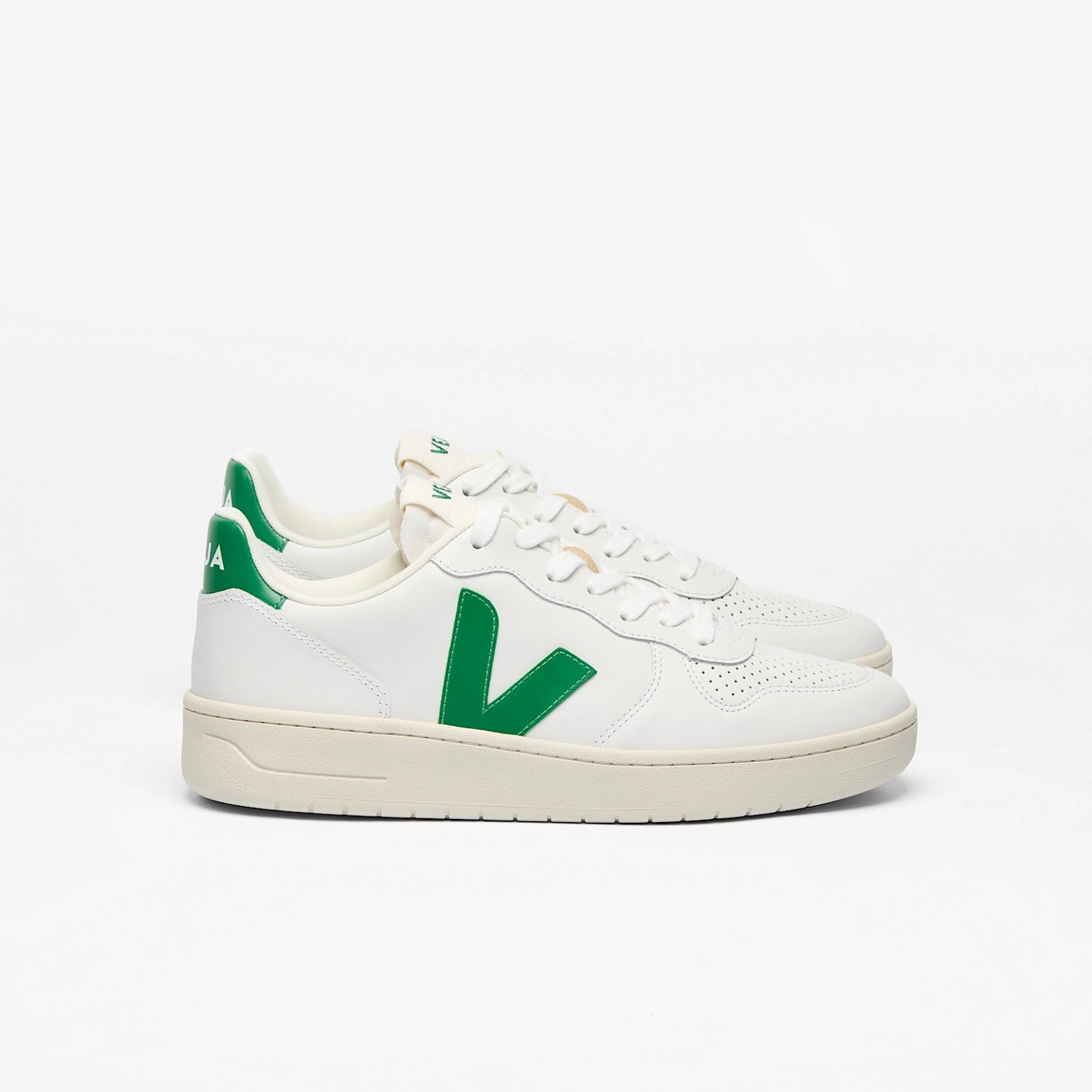 Zapatillas Veja De Hombre V-10 Leather White Emeraude