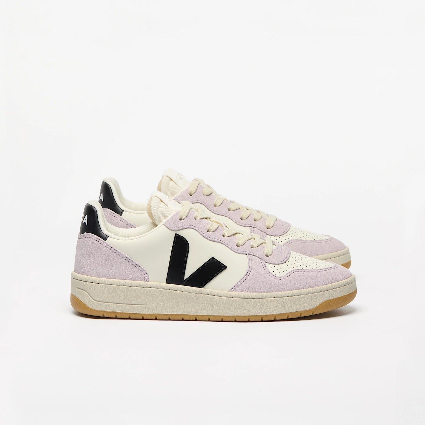 Zapatillas Veja De Mujer V-10 Leather Pure Black Parme