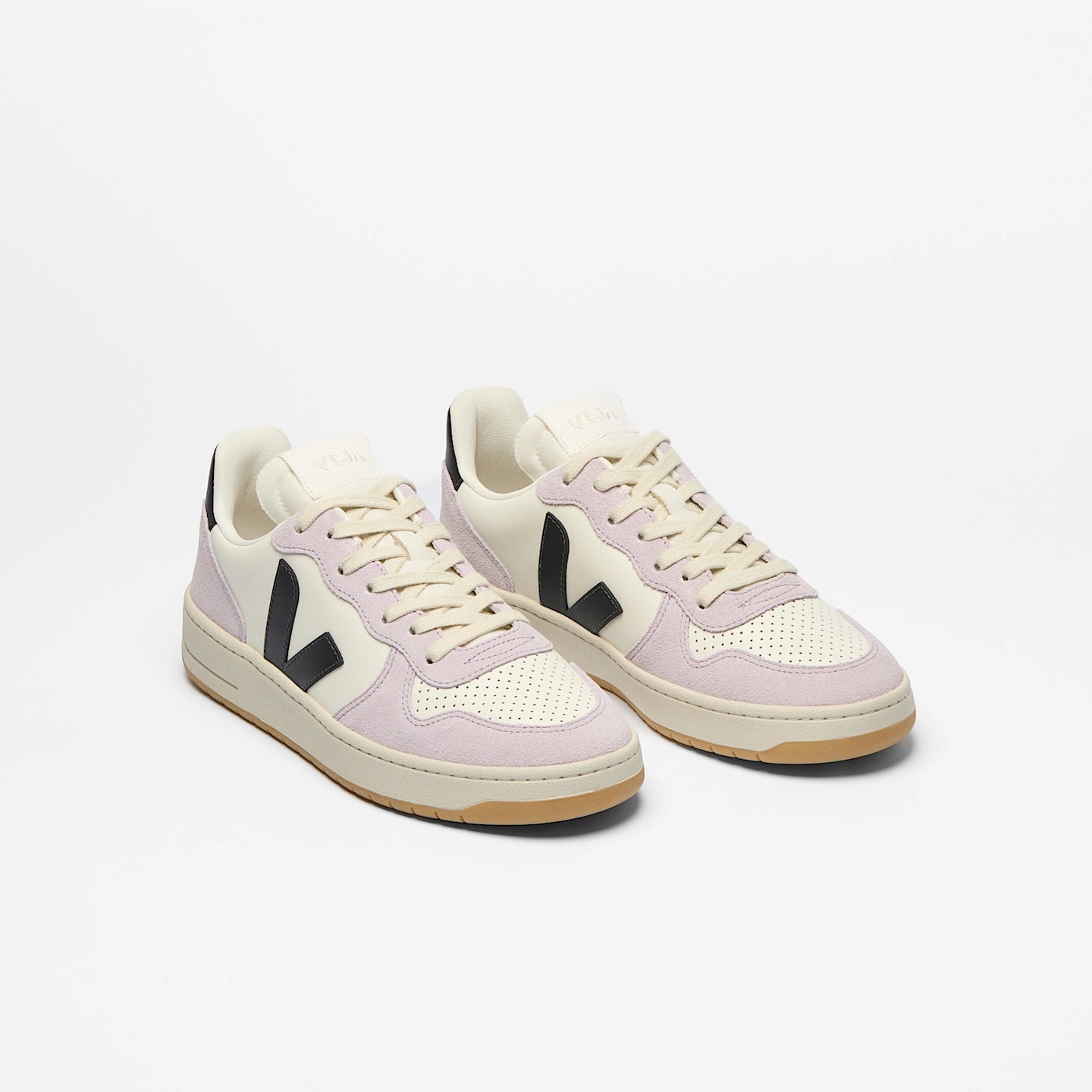 Zapatillas Veja De Mujer V-10 Leather Pure Black Parme