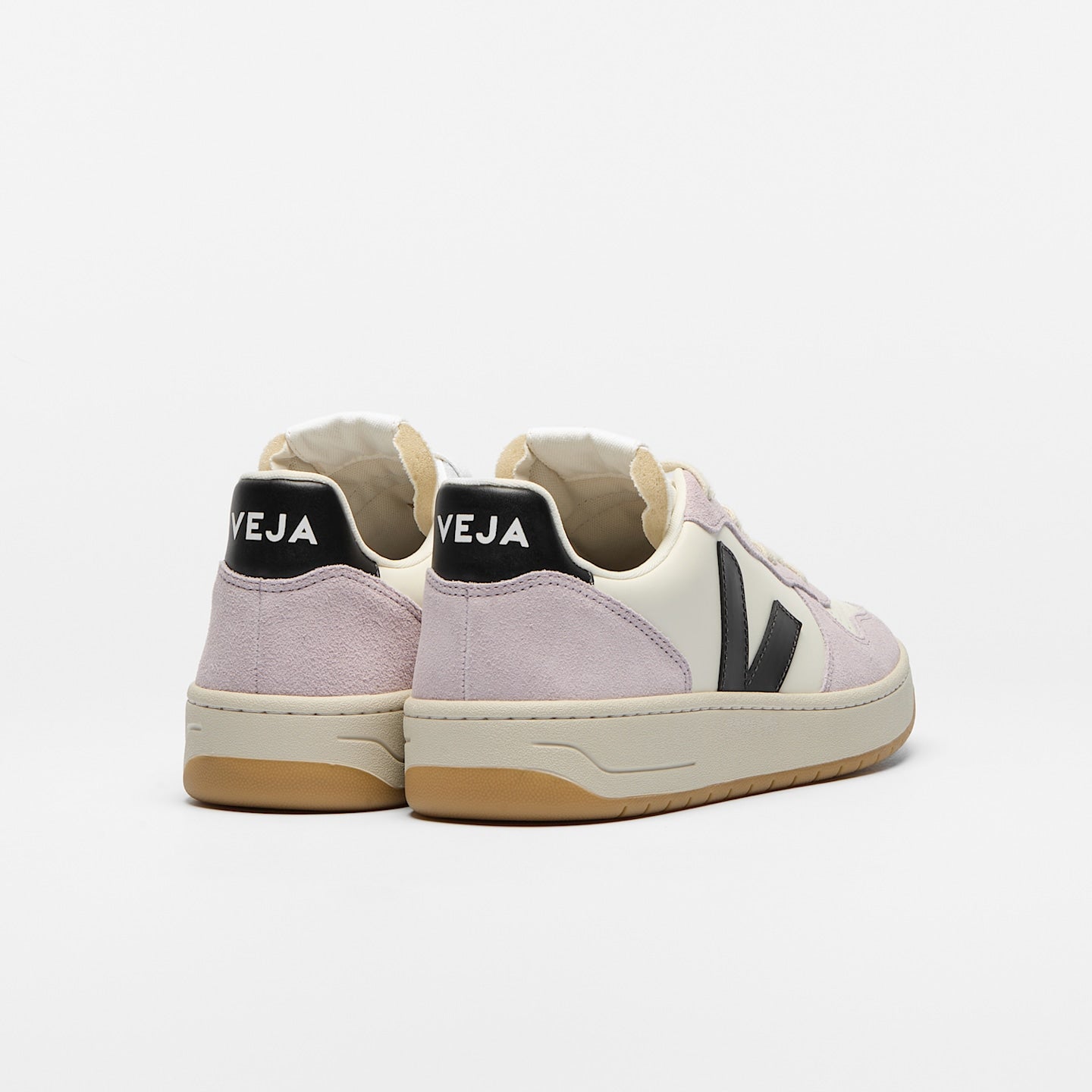 Zapatillas Veja De Mujer V-10 Leather Pure Black Parme