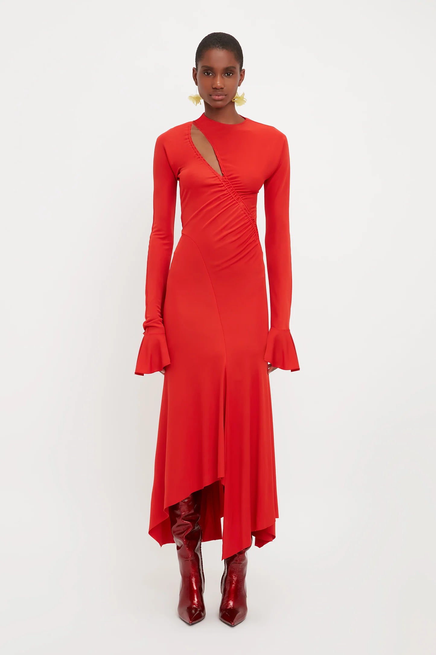 Vestido Asymmetric Slash Jersey