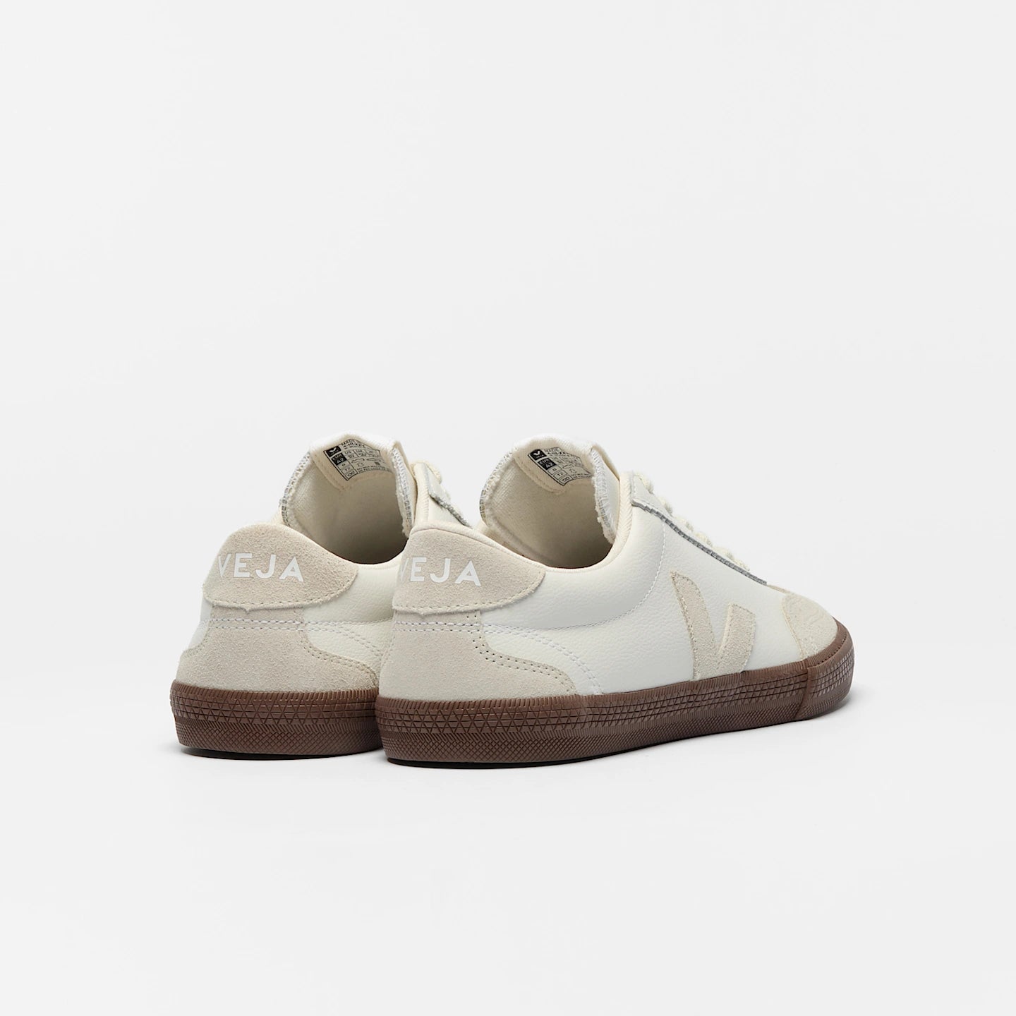 Zapatillas Veja De Mujer Volley Leather White Natural Bark