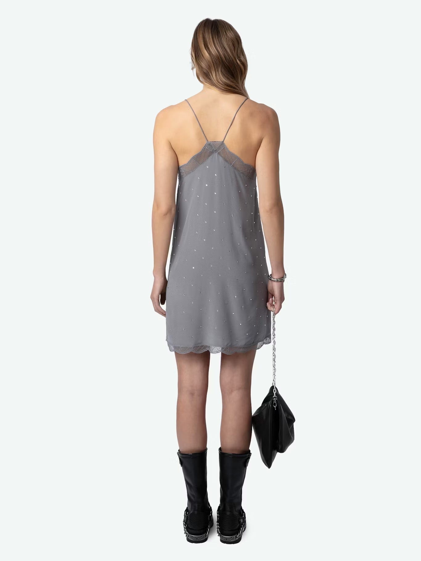 Vestido De Seda Ristyz Con Strass