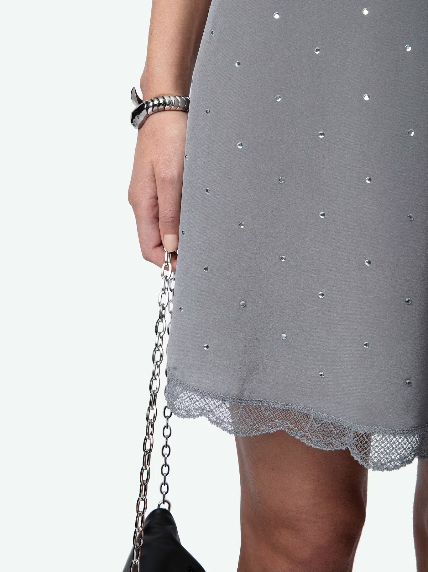 Vestido De Seda Ristyz Con Strass