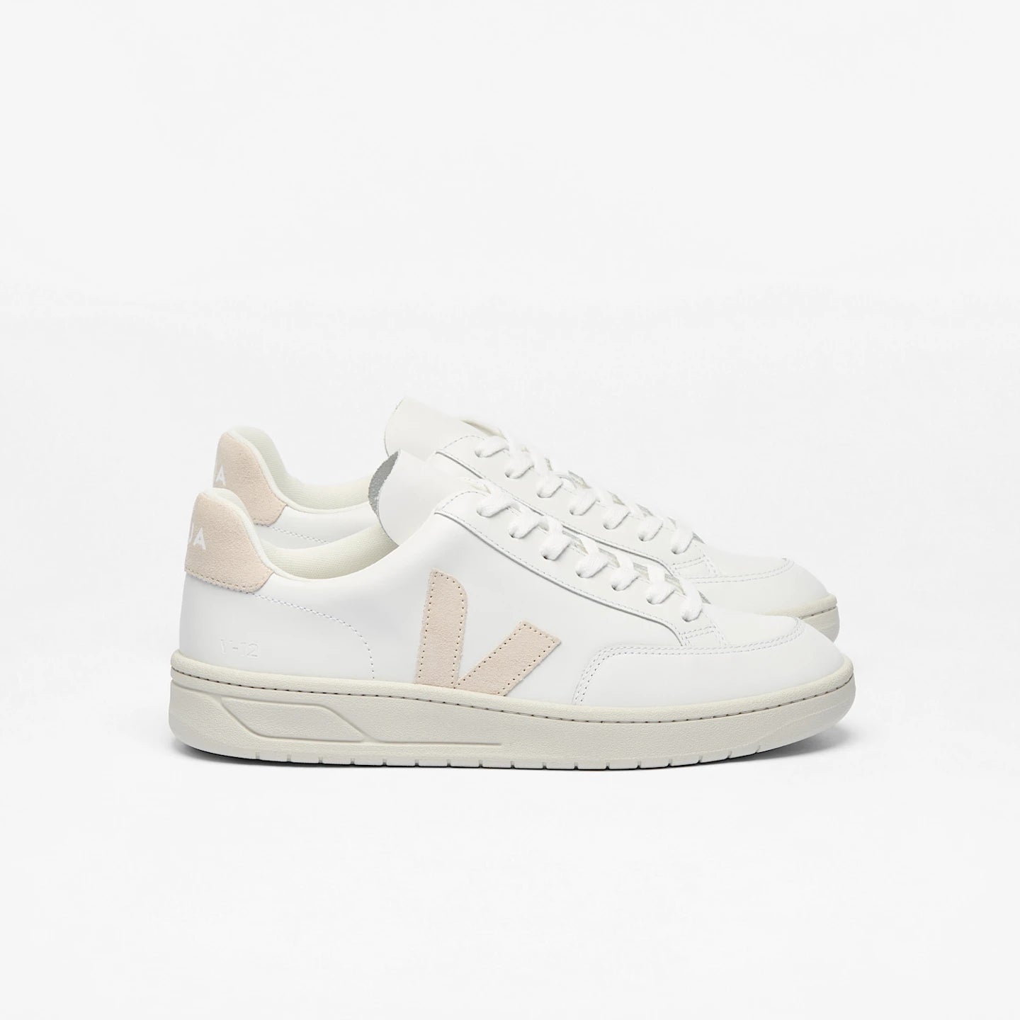 Zapatillas Veja De Mujer V-12 Leather White Sable