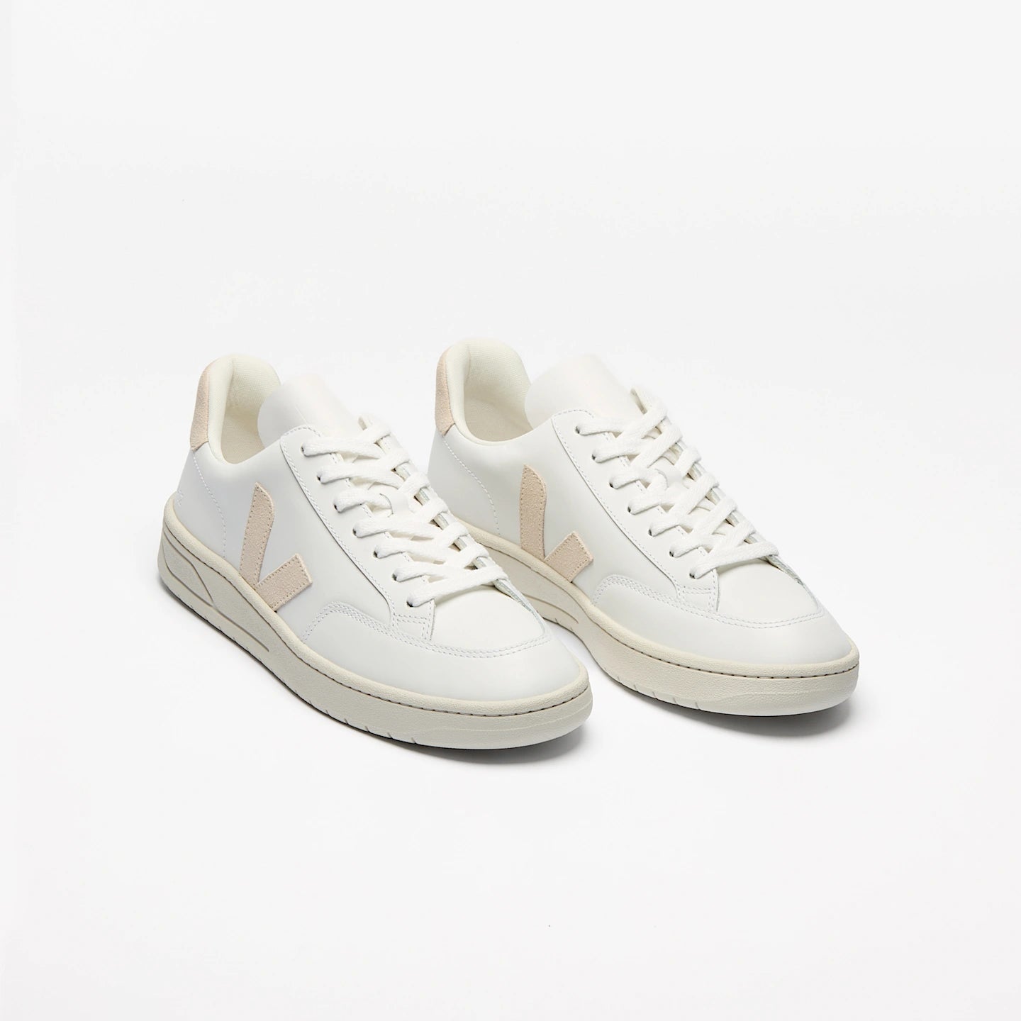 Zapatillas Veja De Mujer V-12 Leather White Sable