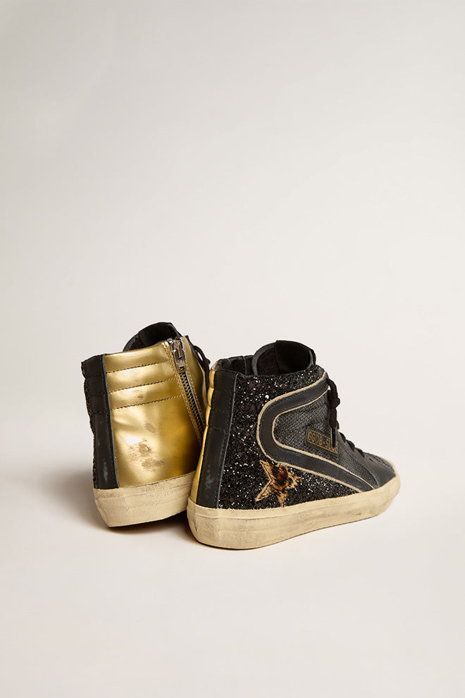 Zapatillas Golden Goose Slide Net Glitter Mujer