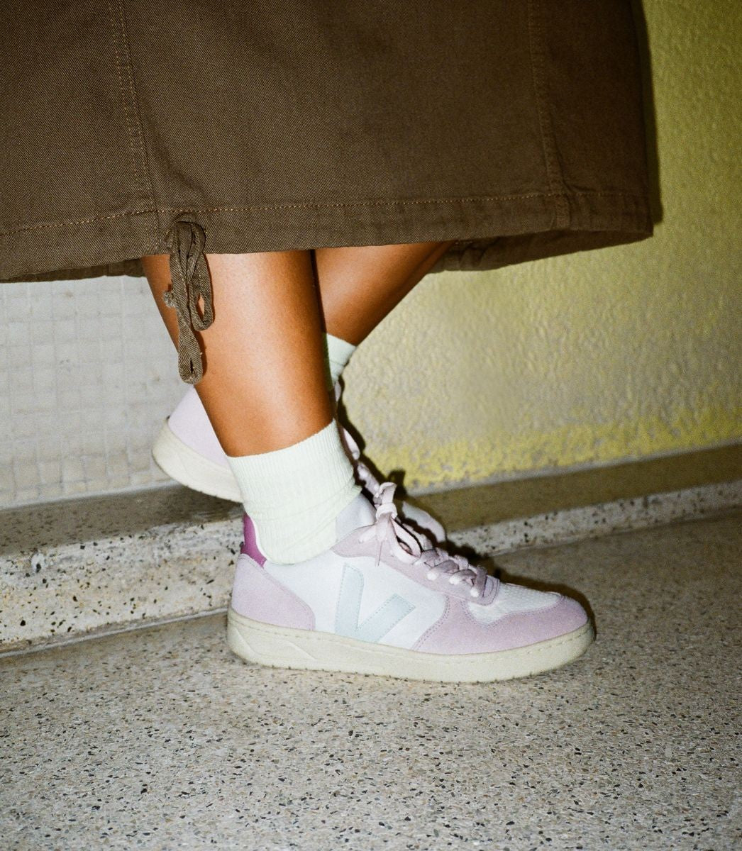 Zapatillas Veja V-10 Gravel Menthol Parme Mujer