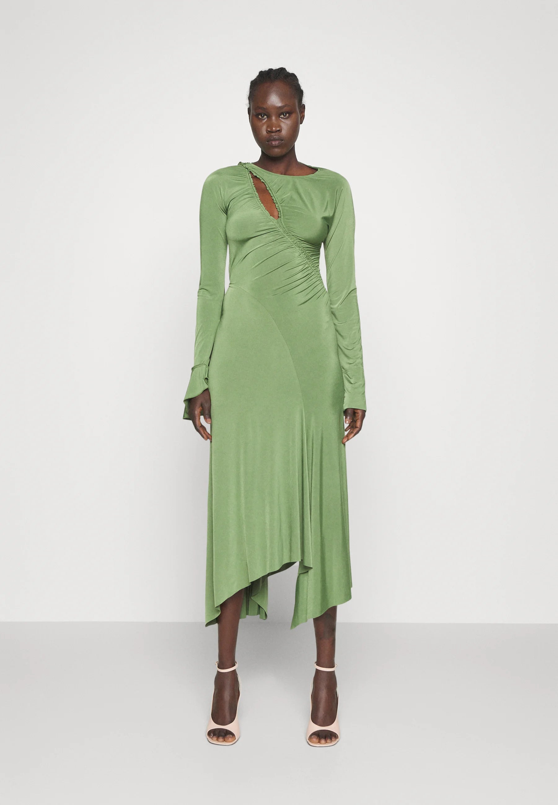 Vestido Asymmetric Slash Jersey
